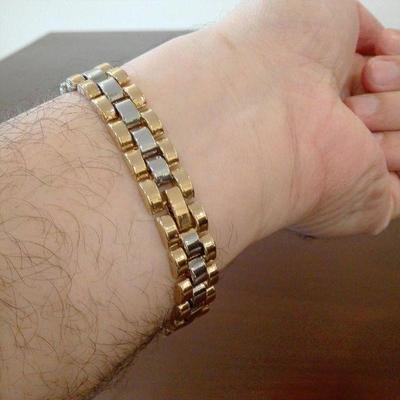 Gold Plated Unisex Chain Bracelet - 1 Pc Unique Design