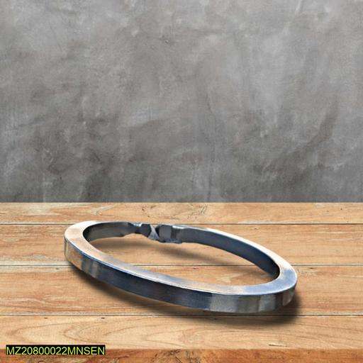 Silver Stainless Steel Heavy Flat Bracelet