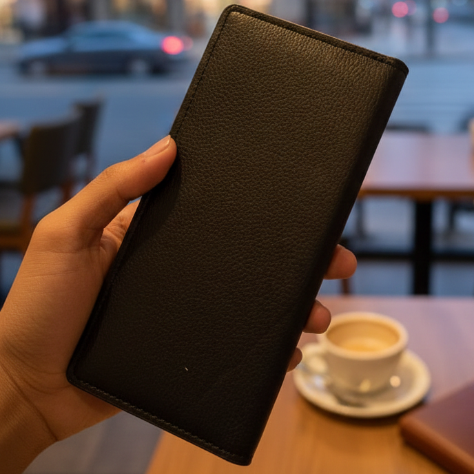 Kangaroo Wallet | Long | Black | Stylish Appearance