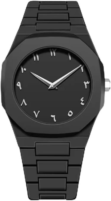 Black Arabic Aura Watch With Eastern Arabic Numbers