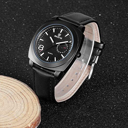Men's Aviator-Inspired Textured Dial Watch